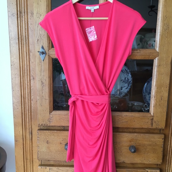 Lark & Ro Cap Sleeve Jersey Wrap Dress - Picture 2 of 8
